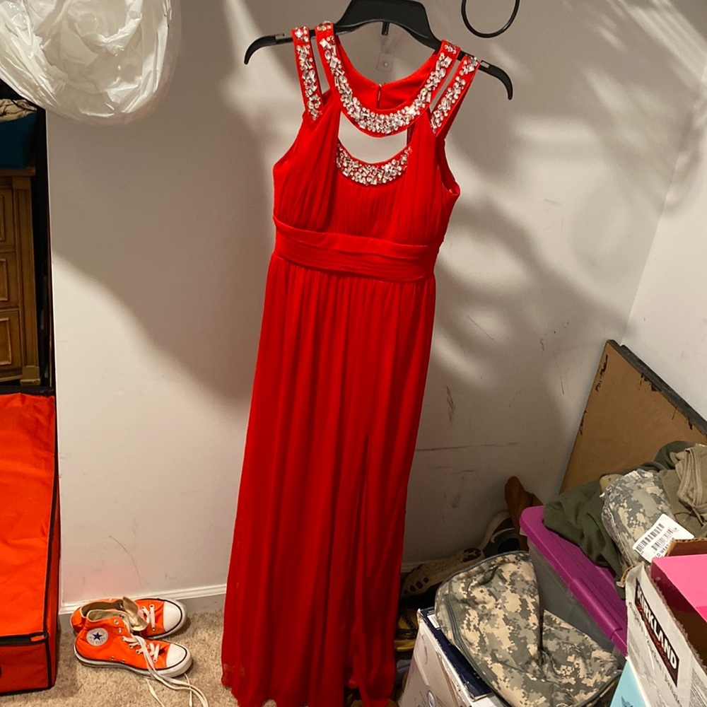 Classic floor length red dress